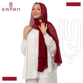Chiffon Plain Scarf - Marron